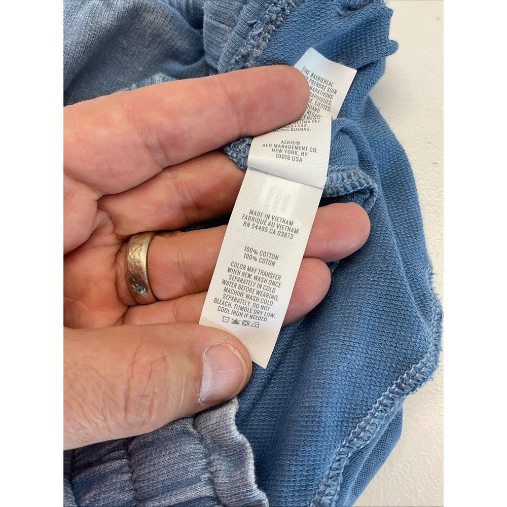 Aerie Baggy Barrel Leg Fleece Pant Sweatpants Chambray Size S - Picture 8 of 11